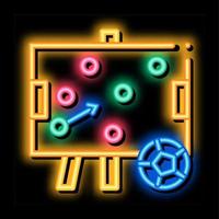 Soccer Strategy On Desk neon glow icon illustration vector