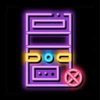 Broken Computer neon glow icon illustration vector