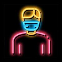 Man Facial Mask neon glow icon illustration vector