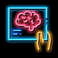 Hand Brain Photo neon glow icon illustration vector