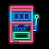 Slot Machine neon glow icon illustration vector