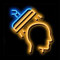 Washing Man Head neon glow icon illustration vector