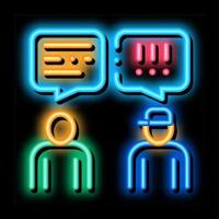 Man Speak Officer neon glow icon illustration vector