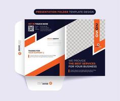 Corporate business company presentation folder brochure cover template layout design vector