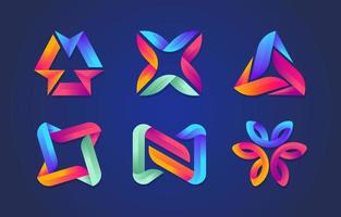 Colorful Abstract Geometric Logo Template vector