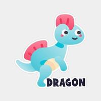 Beautiful dragon sticker design printable vector