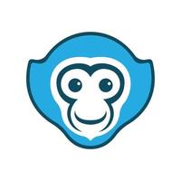 34ss.epscapuchin monkeys head blue logo  vector illustration