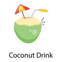 Trendy Coconut Drink vector