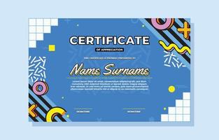 Memphis Certificate Design vector