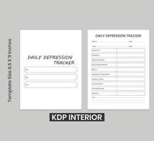 DAILY DEPRESSION TRACKER Book vector