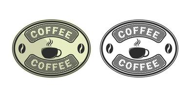 coffee bean brand logo badge label stamp circle vector