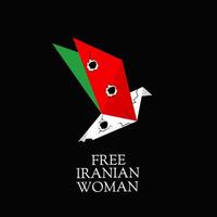 illustration vector of free iranian woman with gun perfect for print,poster,etc.