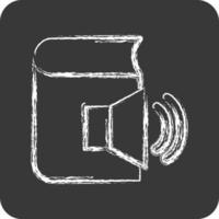 Icon Audio Book. related to Education symbol. chalk style. simple design editable. simple illustration vector