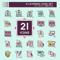 Icon Set E-Learning. related to Education symbol. MBE style. simple design editable. simple illustration vector