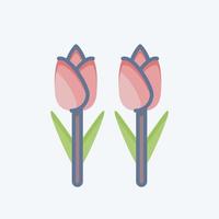 tulipanes de icono. relacionado con el símbolo del medio ambiente. estilo garabato. ilustración sencilla. conservación. tierra. limpio vector