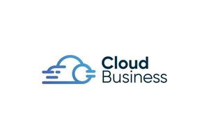 Blue cloud business logo design concept vector
