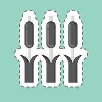 Sticker line cut Reeds. related to Environment symbol. simple illustration. conservation. earth. clean vector
