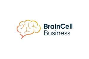 Brain cell smart idea logo design vector