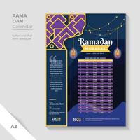 plantilla de diseño de calendario de Ramadán. diseño creativo y único. vector