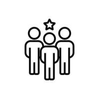Leader of Team Isolated Line Icon. Perfect for UI, apps, sites, stores, adverts. Editable stroke, drawn with black thin line vector
