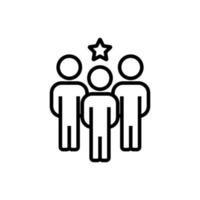 Leader of Team Isolated Line Icon. Perfect for UI, apps, sites, stores, adverts. Editable stroke, drawn with black thin line vector