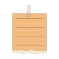 Sticky tape Reminder notes torn paper vector