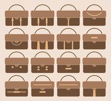 set of business briefcase illustration vector