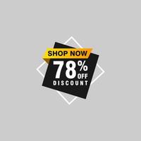 78 discount, Sales Vector badges for Labels, , Stickers, Banners, Tags, Web Stickers, New offer. Discount origami sign banner.