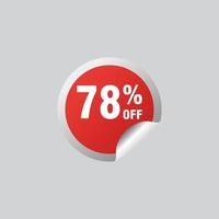 78 discount, Sales Vector badges for Labels, , Stickers, Banners, Tags, Web Stickers, New offer. Discount origami sign banner.