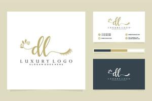 Initial DL Feminine logo collections and business card templat Premium Vector