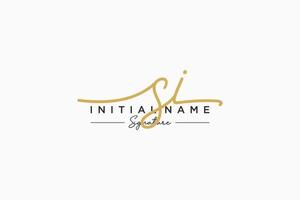 Initial SI signature logo template vector. Hand drawn Calligraphy lettering Vector illustration.