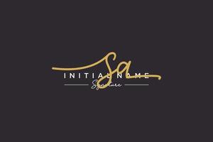 Initial SA signature logo template vector. Hand drawn Calligraphy lettering Vector illustration.