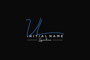 Initial VL signature logo template vector. Hand drawn Calligraphy lettering Vector illustration.