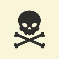 Crossbones and skull symbol vector