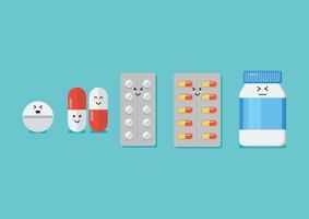 Emoji medical pills bottle pills medicine vector