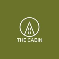 Triangular cabin logo in a circle. vector