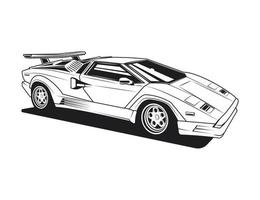 old super car coloring page graphic design vector illustration