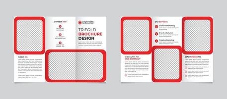Corporate modern business trifold brochure template design vector