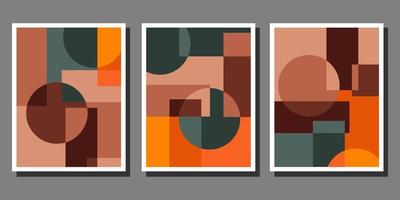 Abstract Bauhaus geometric pattern background vector circle