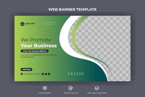 Creative corporate social media cover, web banner, and video thumbnail template vector