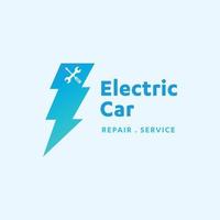 Electric car service and repair logo.EV repair logo. vector