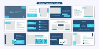 diseño de plantilla de diapositivas de presentación de powerpoint médico creativo. utilícelo para el fondo moderno de la presentación principal, el diseño de folletos, el control deslizante del sitio web, la página de inicio, el informe anual, el perfil de la empresa vector