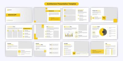 diseño de plantilla de diapositivas de presentación de powerpoint de arquitectura moderna. utilícelo para el fondo de la presentación principal moderna, el diseño de folletos, el control deslizante del sitio web, la página de destino, el informe anual, el perfil de la empresa vector