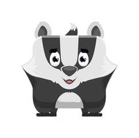 Skunk emoji, kawaii animal or square face emoticon vector