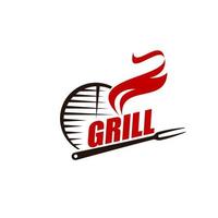 Grill bar and barbeque equipment symbol or icon vector