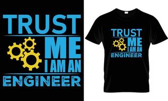 diseño de camiseta de ingeniería vector