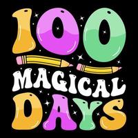 Camiseta de 100 días de escuela gratis, diseño de camiseta de cien días gratis, camiseta de celebración de 100 días, camiseta colorida para niños vector