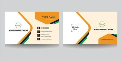 plantilla de tarjeta de visita simple, tarjeta de nombre horizontal moderna, ilustración de vector de estilo plano