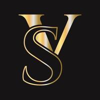 diseño del logotipo monograma sv. logotipo vsa vector