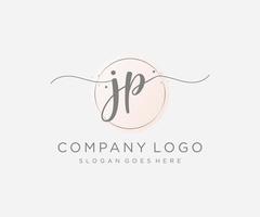 Initial JP feminine logo. Usable for Nature, Salon, Spa, Cosmetic and Beauty Logos. Flat Vector Logo Design Template Element.